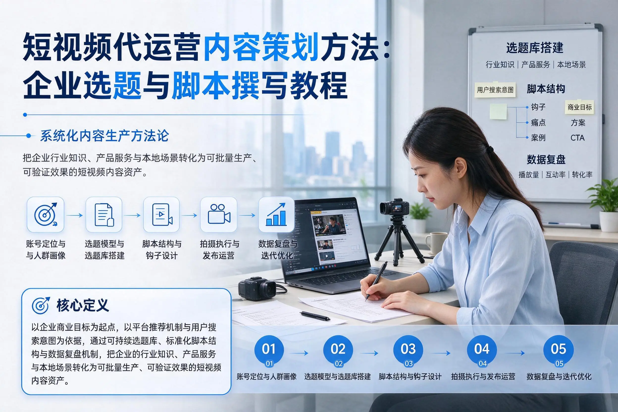 短视频代运营内容策划方法：广东企业选题与脚本撰写教程