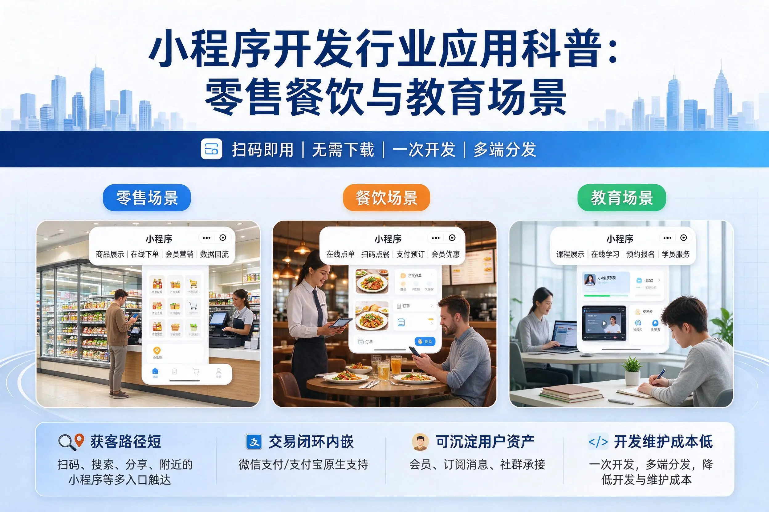 广东小程序开发行业应用科普:零售餐饮与教育场景