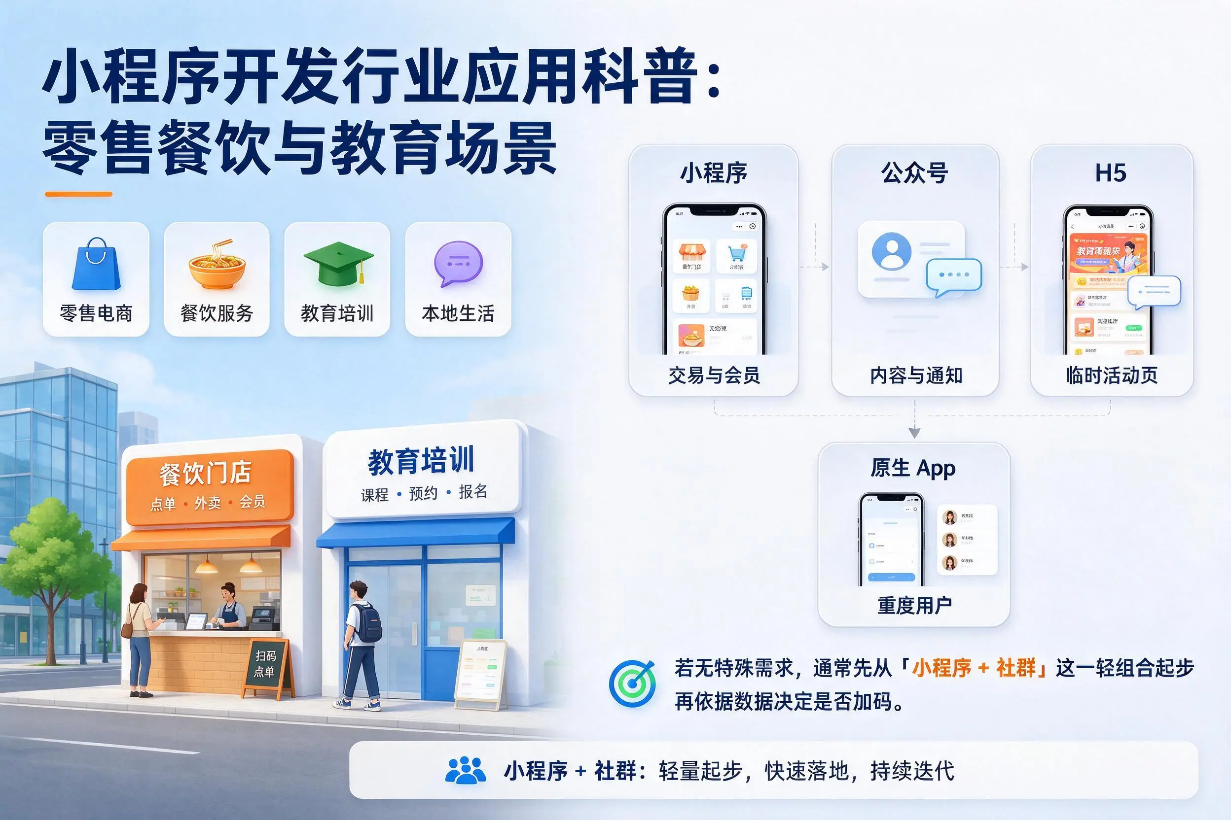 广东小程序开发行业应用科普:零售餐饮与教育场景