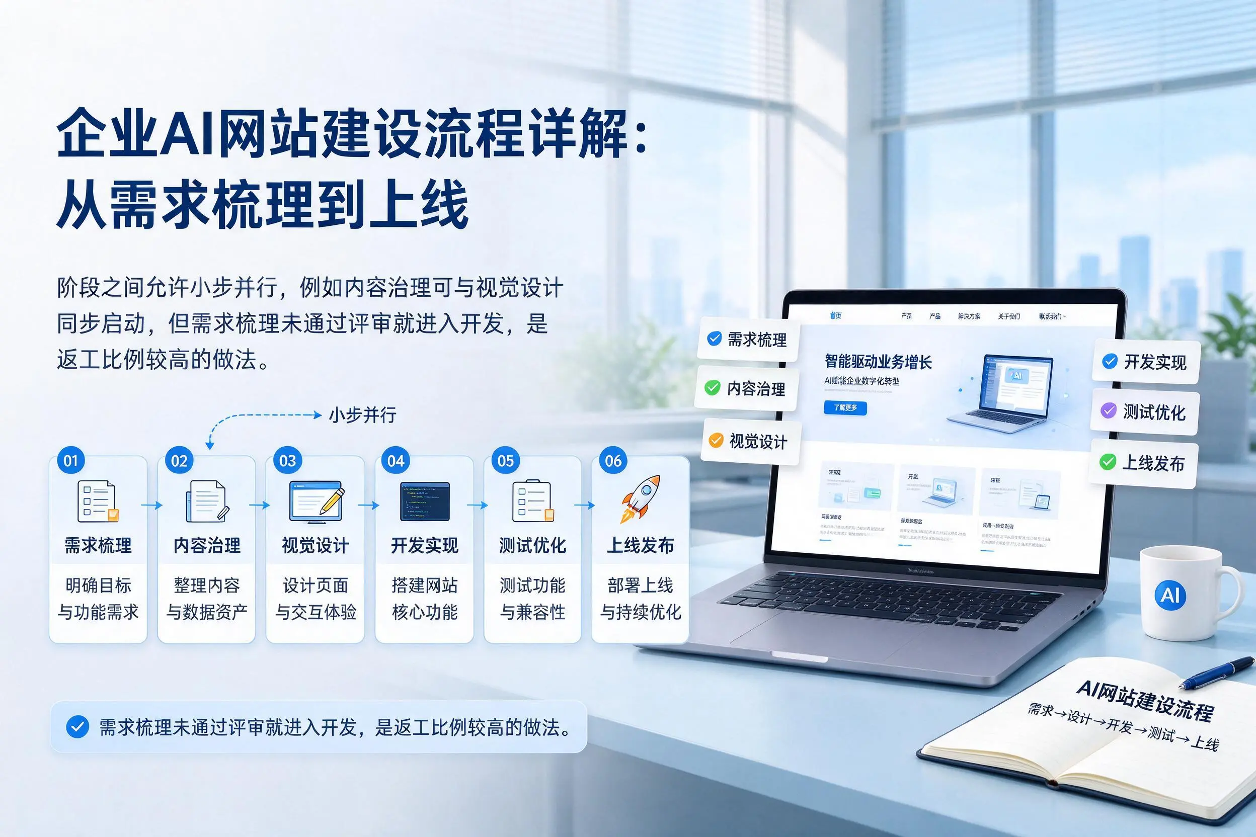 广东企业AI网站建设流程详解：从需求梳理到上线