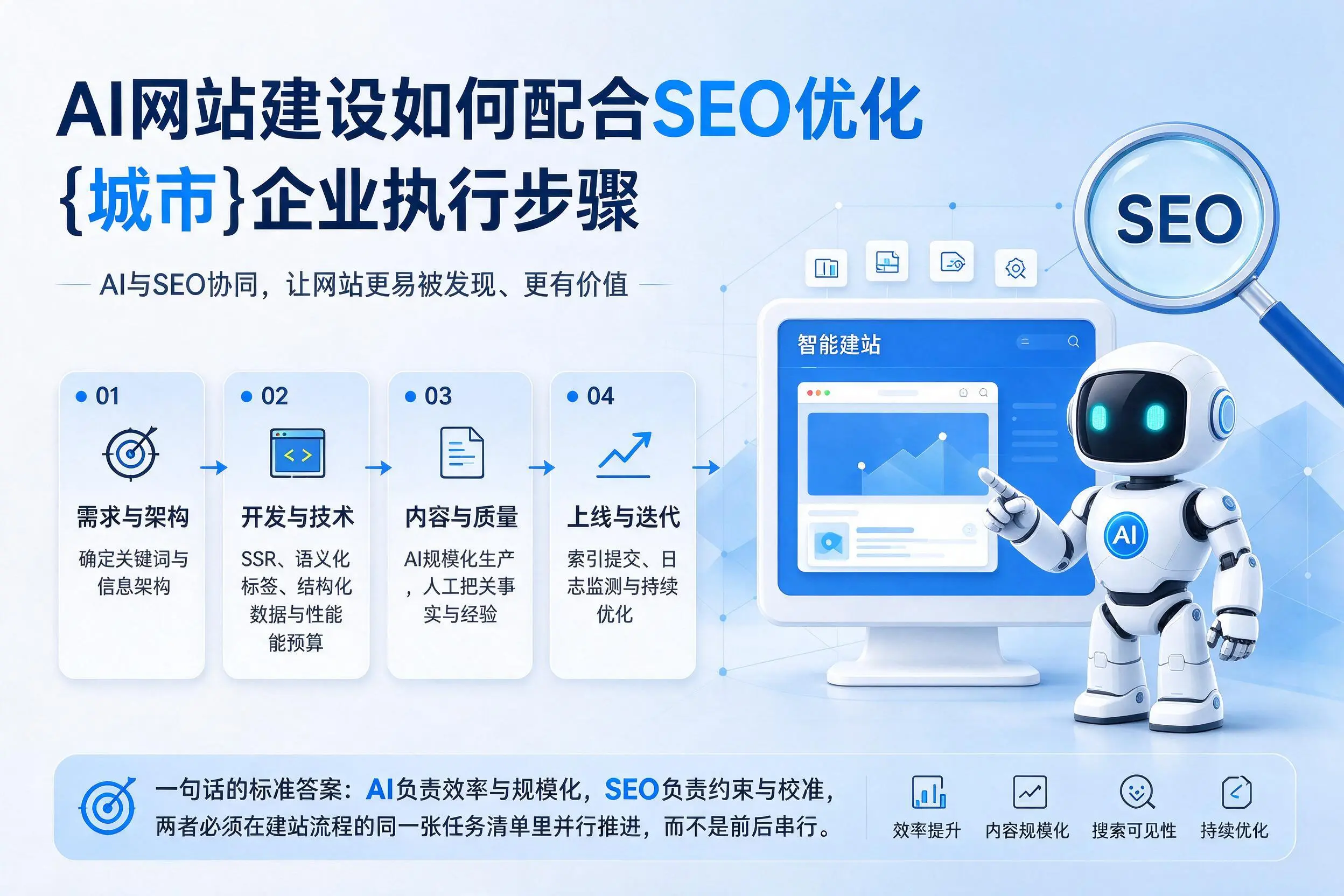 AI网站建设如何配合SEO优化，广东企业执行步骤