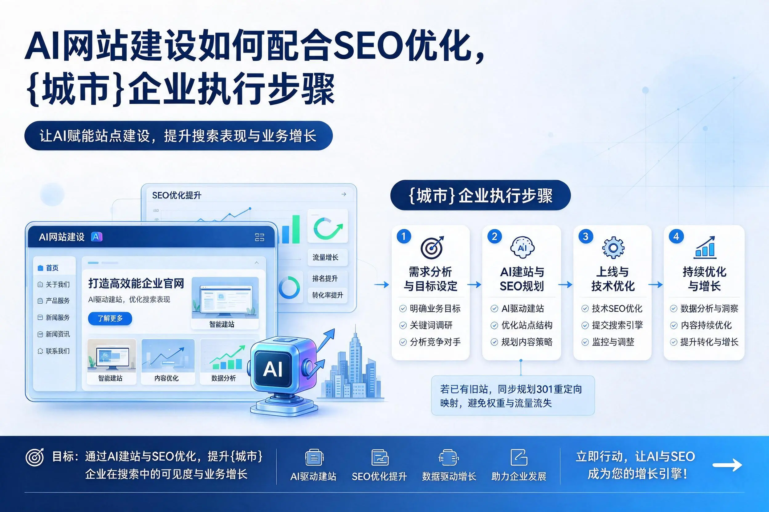 AI网站建设如何配合SEO优化，广东企业执行步骤