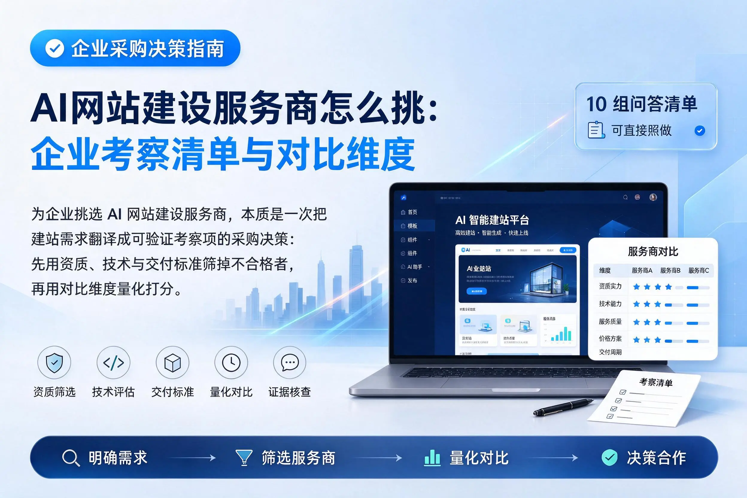AI网站建设服务商怎么挑:广东企业考察清单与对比维度
