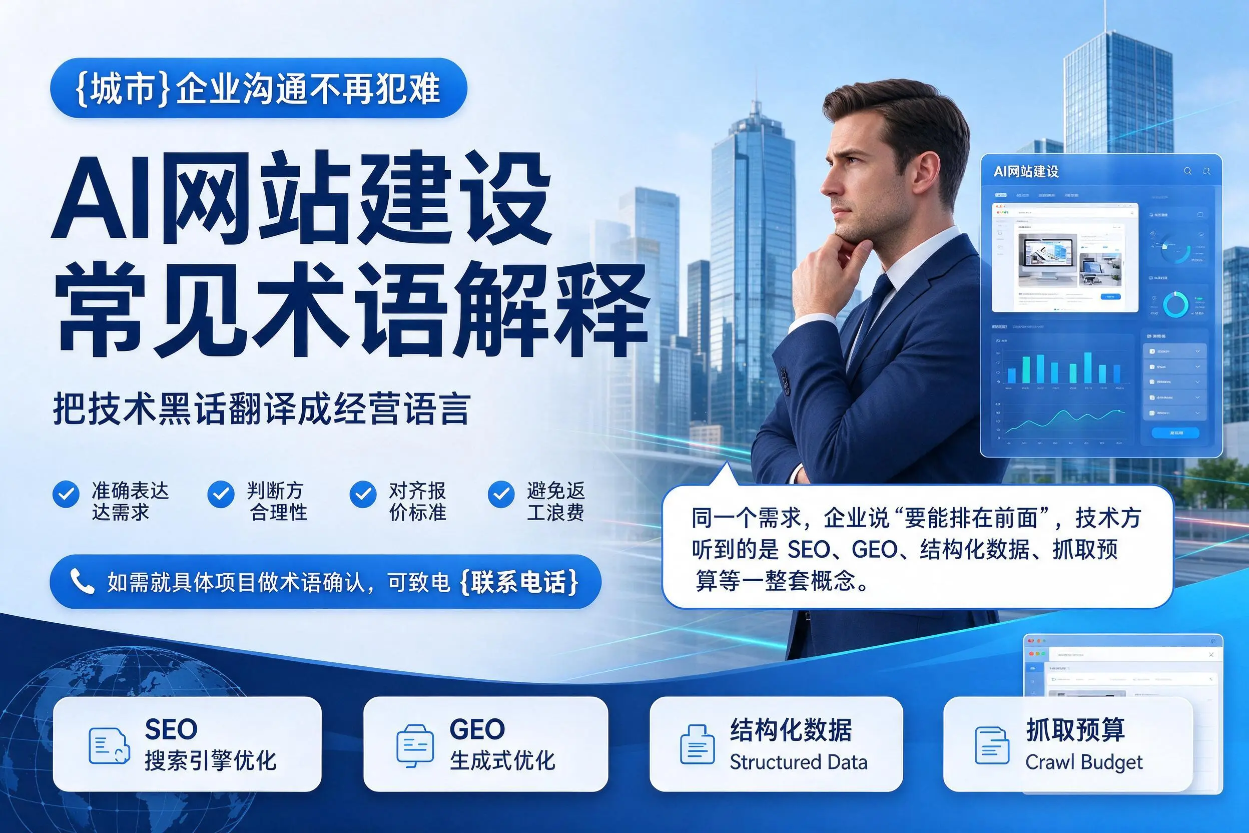 AI网站建设常见术语解释,广东企业沟通不再犯难