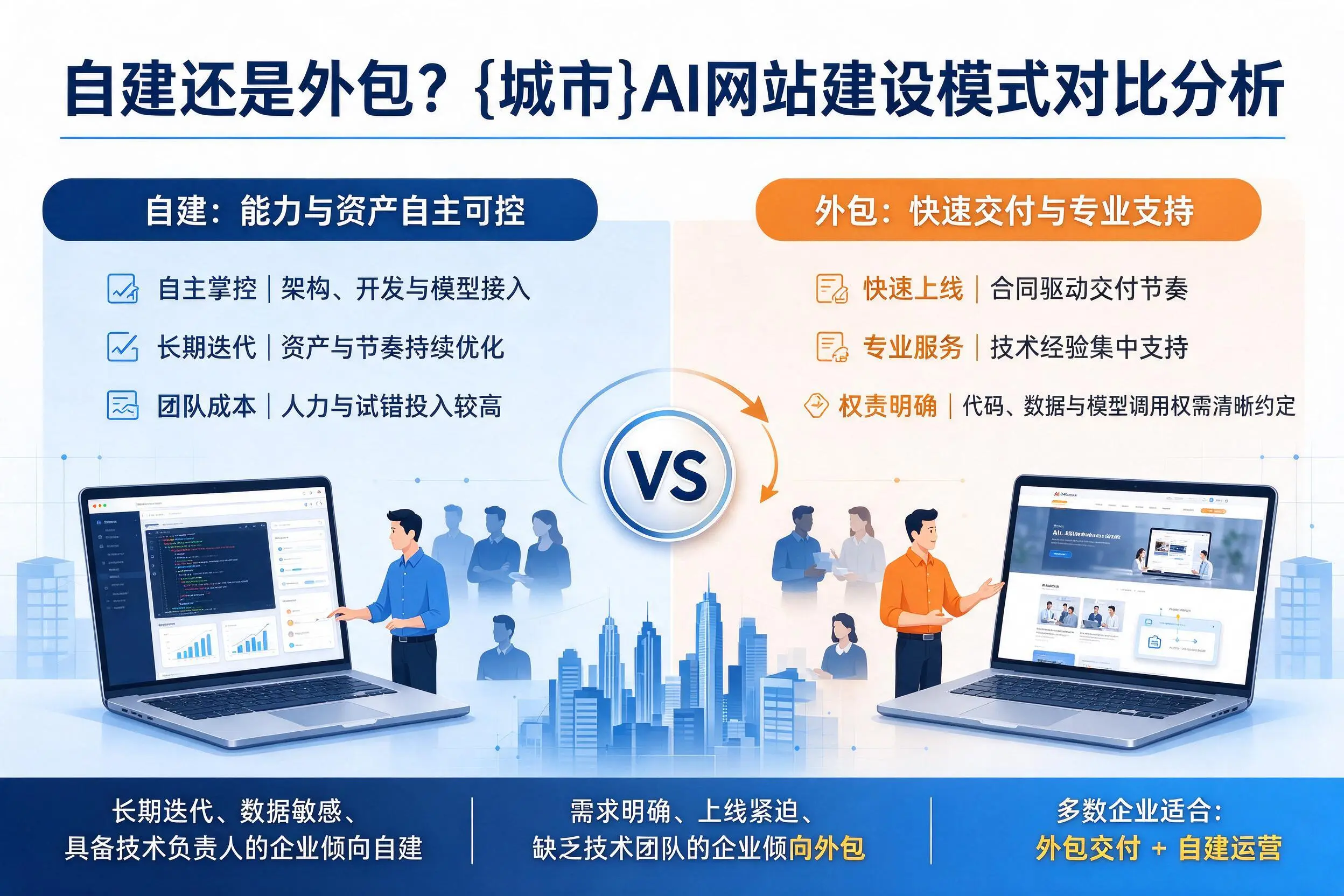 自建还是外包?广东AI网站建设模式对比分析